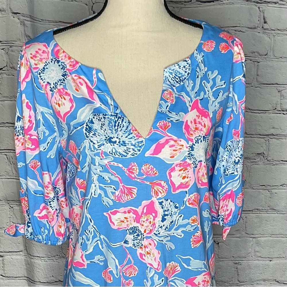 Lilly Pulitzer Easley Short Sleeve Dress Multi Bahamian Rhapsody Large NWT - Picture 4 of 16